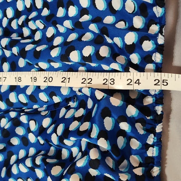 Ellen Tracy Peasant Blouse Size 1X 3/4 Sleeve Bohemian Lightweight Blue & White - Picture 11 of 15